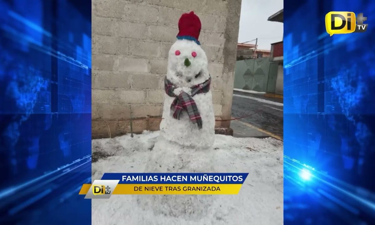 HACEN MUÑECOS DE NIEVE TRAS GRANIZADA EN TLACHICHUCA