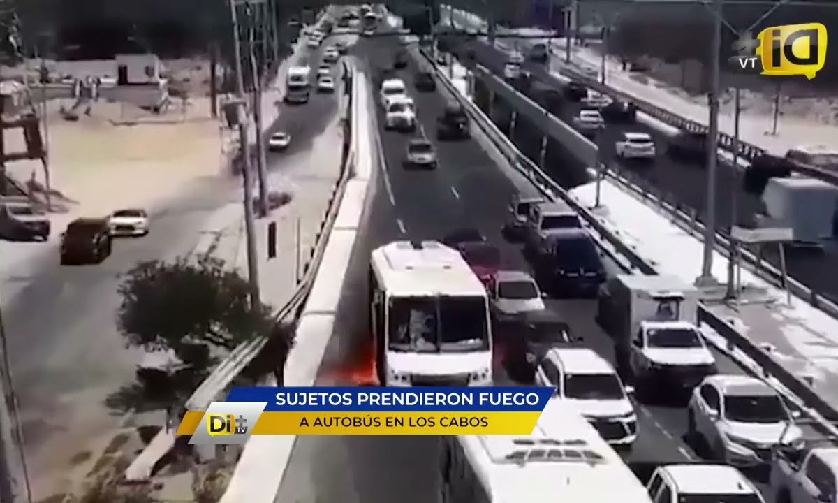 INCENDIAN AUTOBUSES DE TRANSPORTE PÚBLICO EN LOS CABOS, YA HAY DETENIDOS