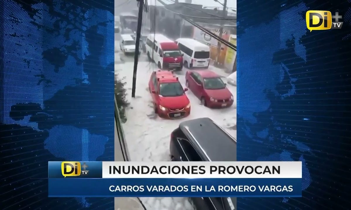 LLUVIA Y GRANIZO DEJA AUTOS VARADOS Y AFECTACIONES EN LA ROMERO VARGAS