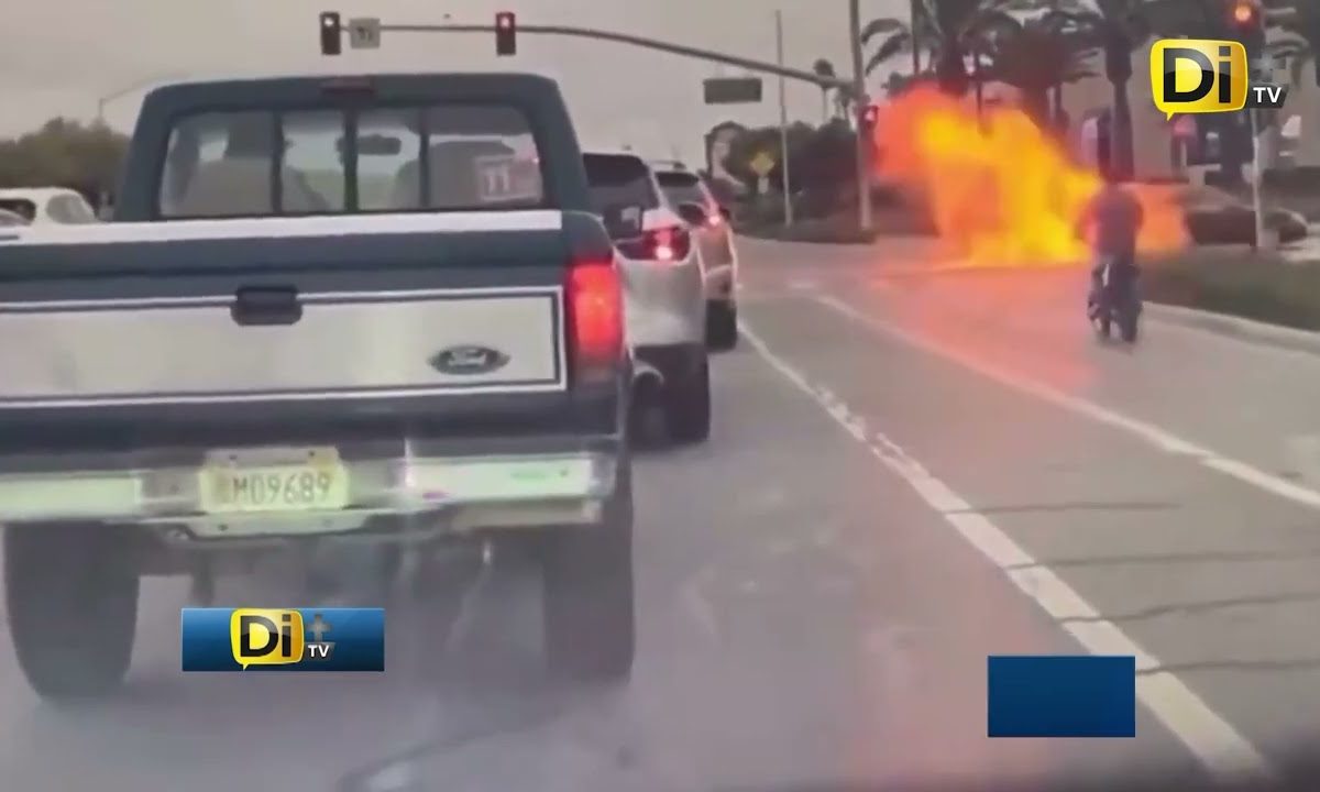 🚨TERMINA ENVUELTO EN LLAMAS POR PASARSE EL ALTO EN EU