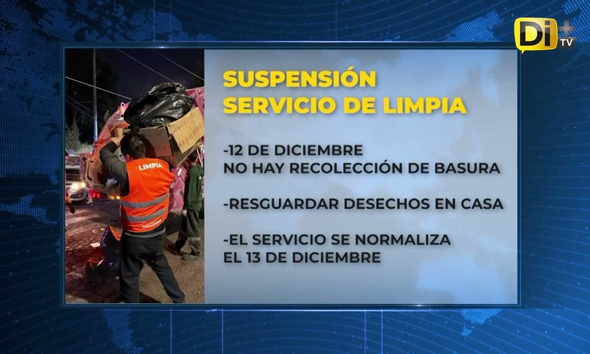 ¡QUE NO SE TE PASE! NO HAY BANCOS Y SERVICIO DE LIMPIA ESTE 12 DE DICIEMBRE