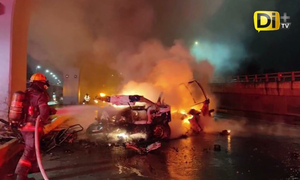 MUERE OFICIAL TRAS INCENDIO EN AUTOPISTA
