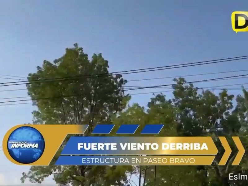 RÁFAGAS DE VIENTO DERRIBAN ESTRUCTURA EN PASEO BRAVO