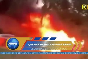 INCENDIAN TRES PATRULLAS DE SEGURIDAD EN HUAQUECHULA