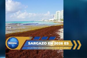 PREVÉN HISTÓRICO ARRIBO DE SARGAZO EN QUINTANA ROO
